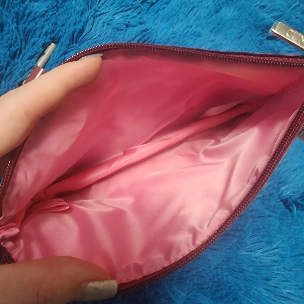 Clinique Pink Cosmetic Bag with Lipstick and Eyeliner-ALL NEW